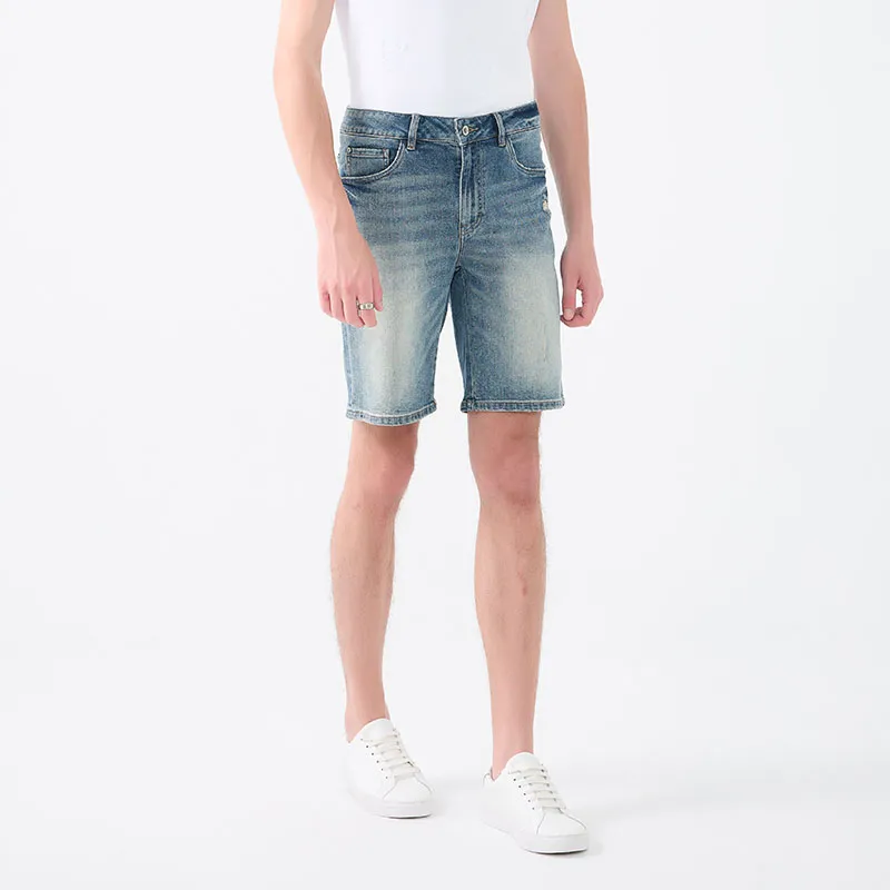DAVID NAMAN Denim Shorts Men Light Blue-6
