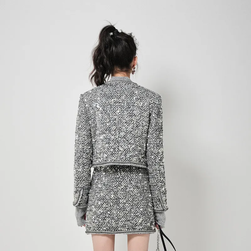 D'zzit Cropped Coat Women's Light Gray-2