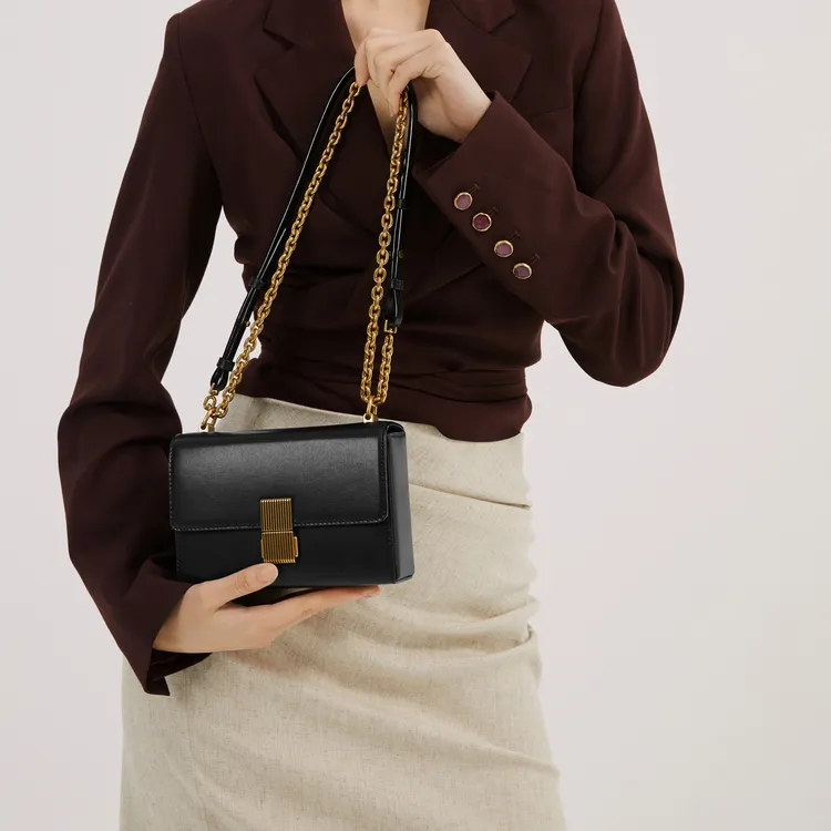 CHARLES&KEITH PU Charles & Keith Bag, Small Square Bag, Shoulder Bag Trumpets Women's Sand/Green/Black-10