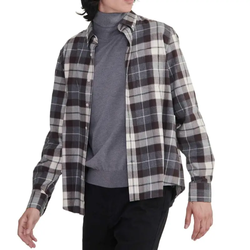 AIGLE Flanel Check Long Sleeve Shirt Men's-6