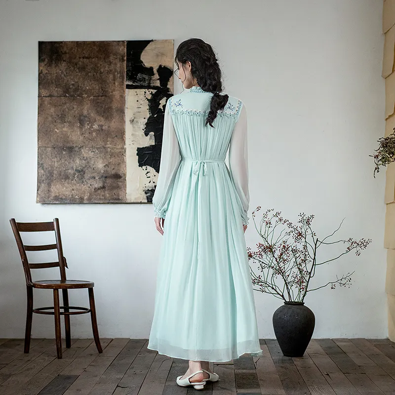 A LIFE ON THE LEFT Long Sleeved Dress Women's Azure-2