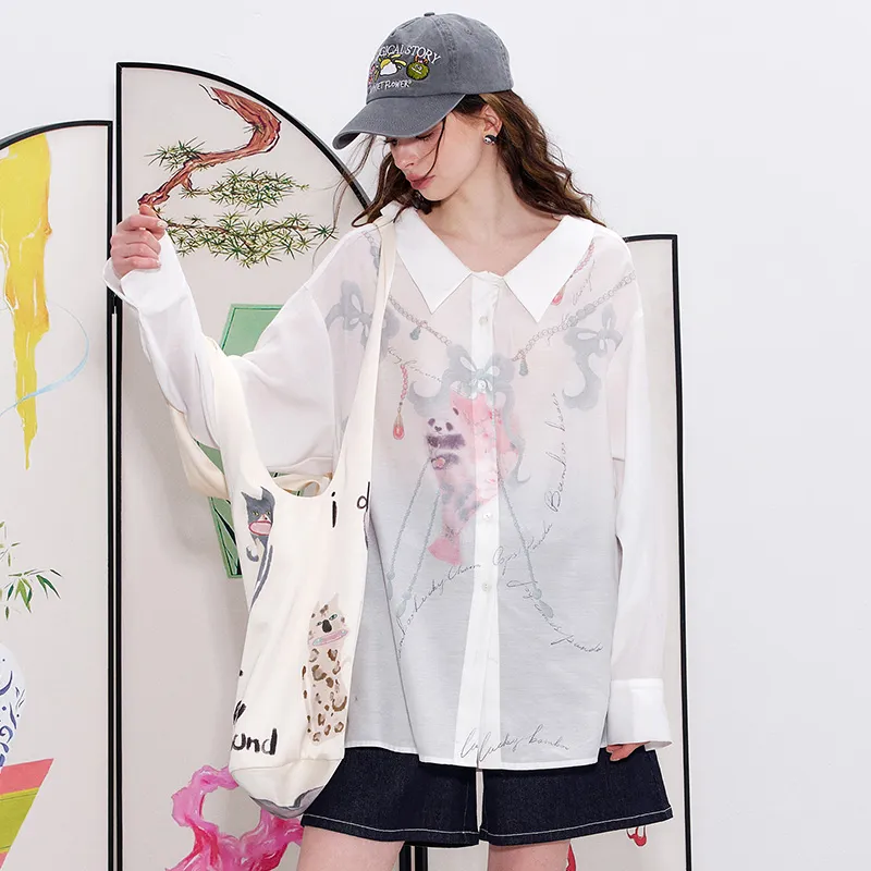ELF SACK Shirt Women's Panda White-6