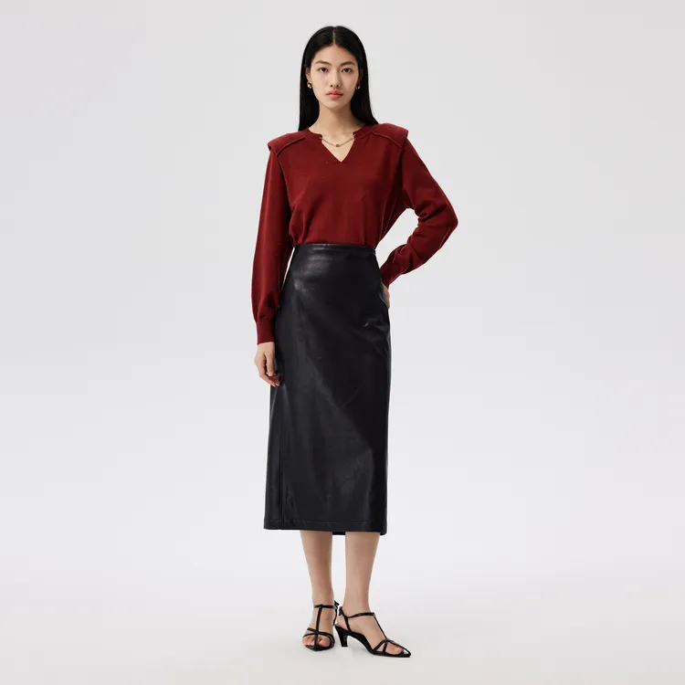 SHUIYUNJIAN Sweater Women's Burgundy-4