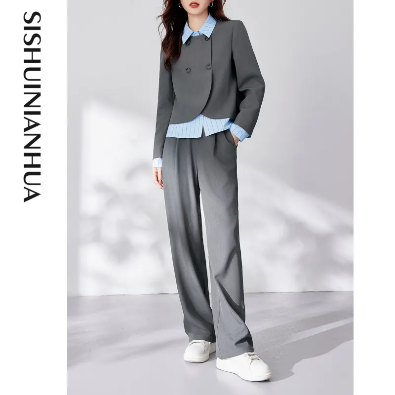 Like The Age Of Water Casual Pants Regular Women's Gray-4