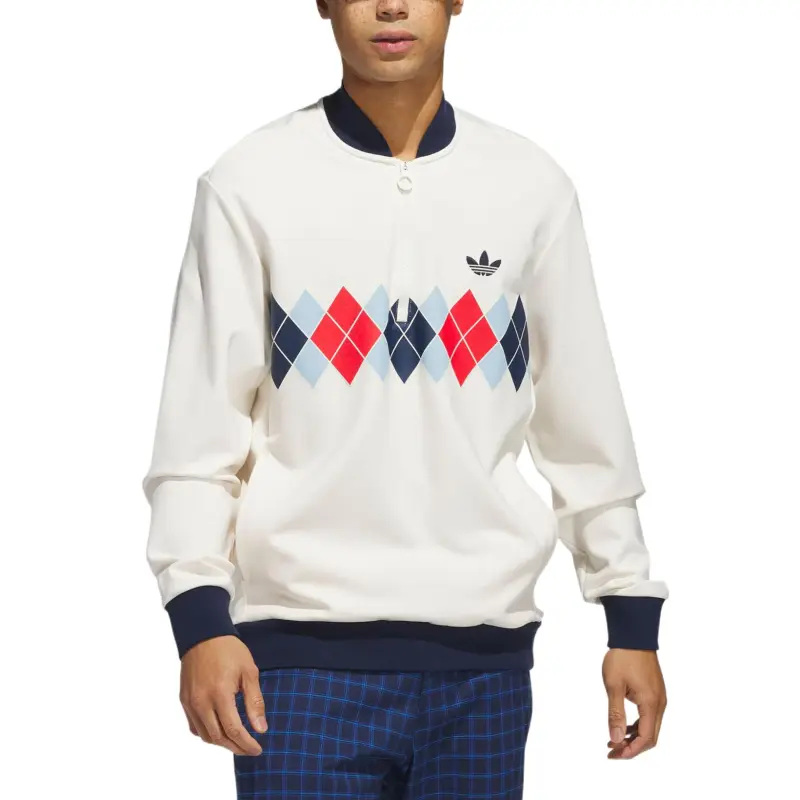 Adidas Originals Argyle Printed 1/4 Zip Sweatshirt-1