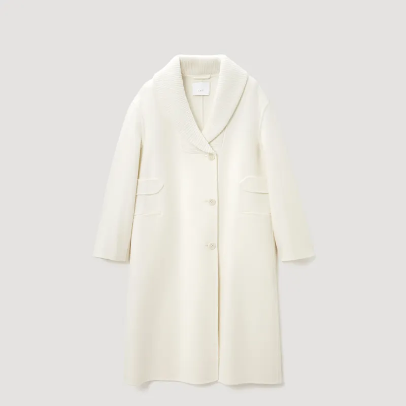 OVV Coats Women's Ecru Solid Color C1-2