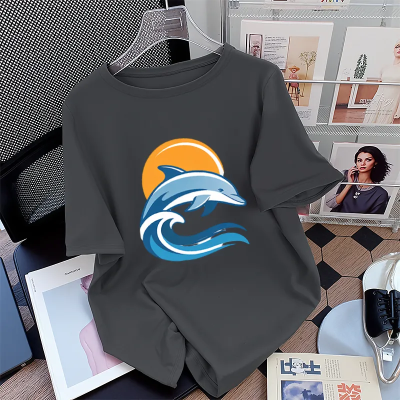 FAIRWHALE Drop Shoulder Sleeve T Shirt Women's-14