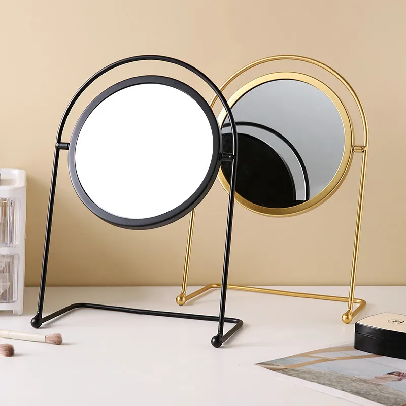 Future Maple Portable Iron Craft Makeup Mirror With Oval Stands And Rotatable Design For Dorm Rooms-2