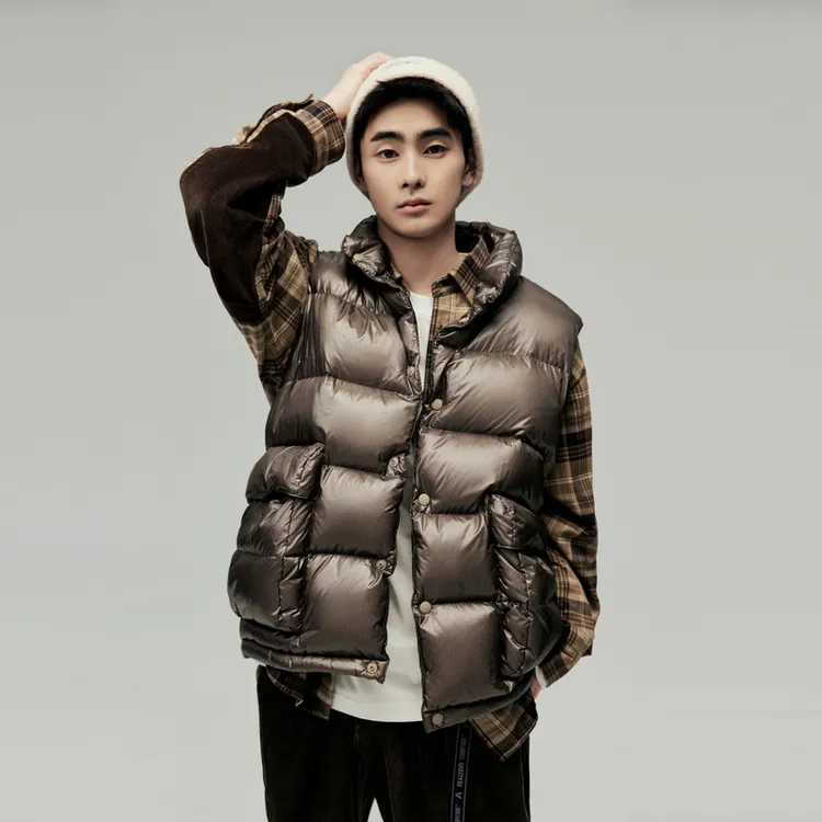 PEACEBIRD MEN Vests Unisex Coffee 1 Loose Fit-2