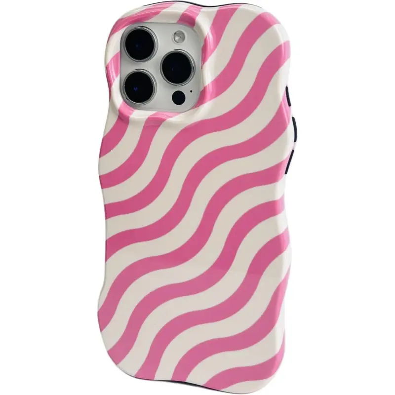 Sopi Acrylic Material Wave Edge Irregular Stripes Phone Cases Compatible With IPhone 16/15 Pro Max/Apple 13/14 Pro/Max-10