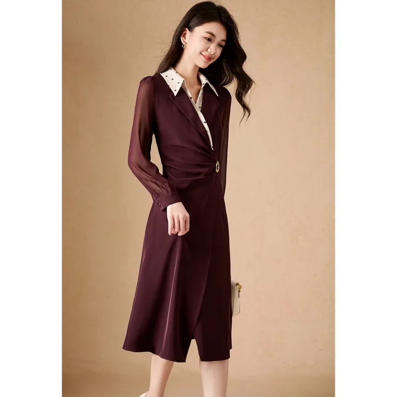Mylan Long Sleeved Dress Women's Red-4