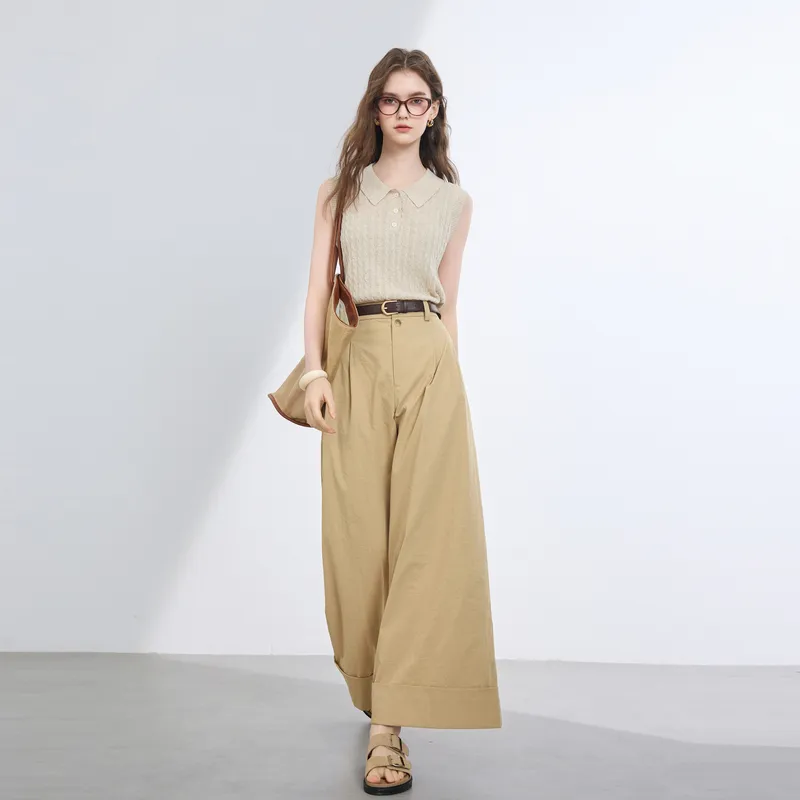 3COLOUR Casual Pants Women's Khaki-4