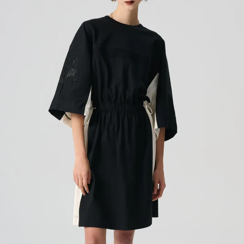 TCH Short Sleeved Dresses Women's Black With White Logo-2