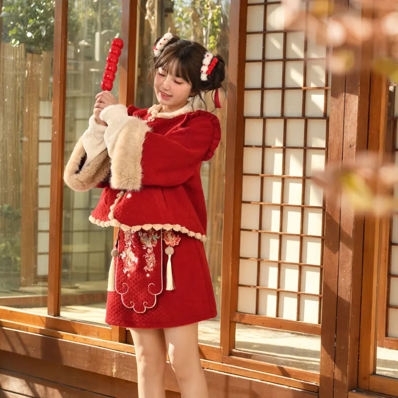 SNBL Two Piece Skirt Sets Women's Coat+Skirt-4