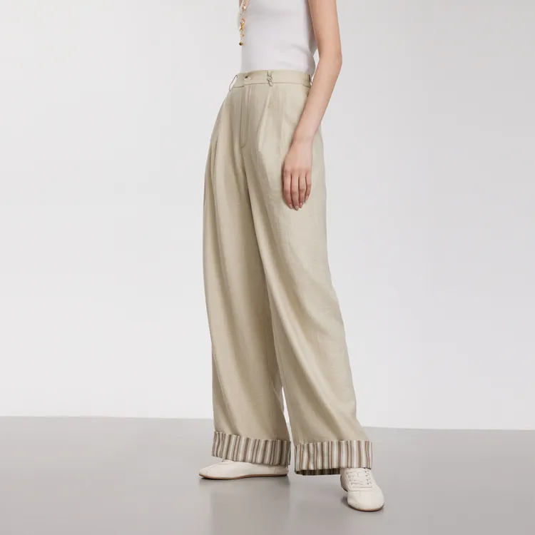 ELLE Casual Pants Women's Apricot-3