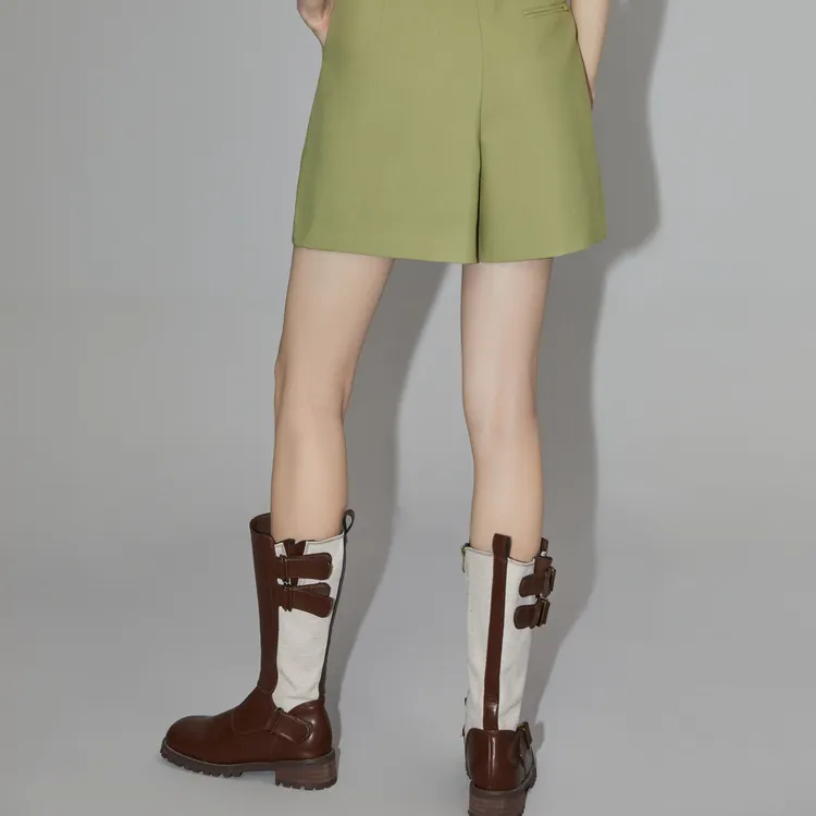ELLE Summer Casual Shorts Women's Light Green-5