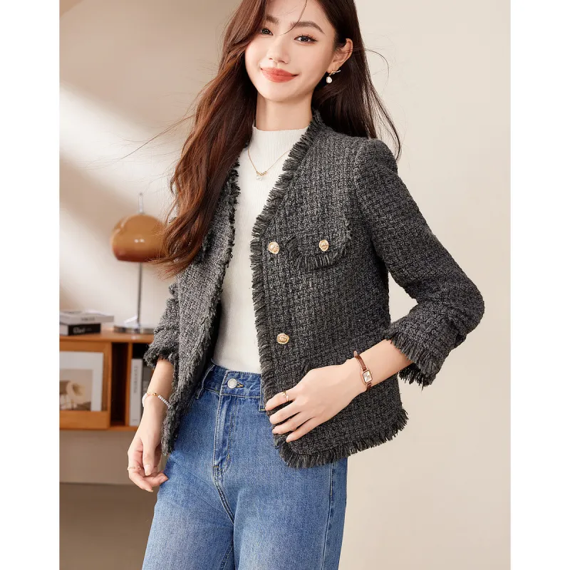 Like The Age Of Water Velvet feel Coat Women's Gray-1