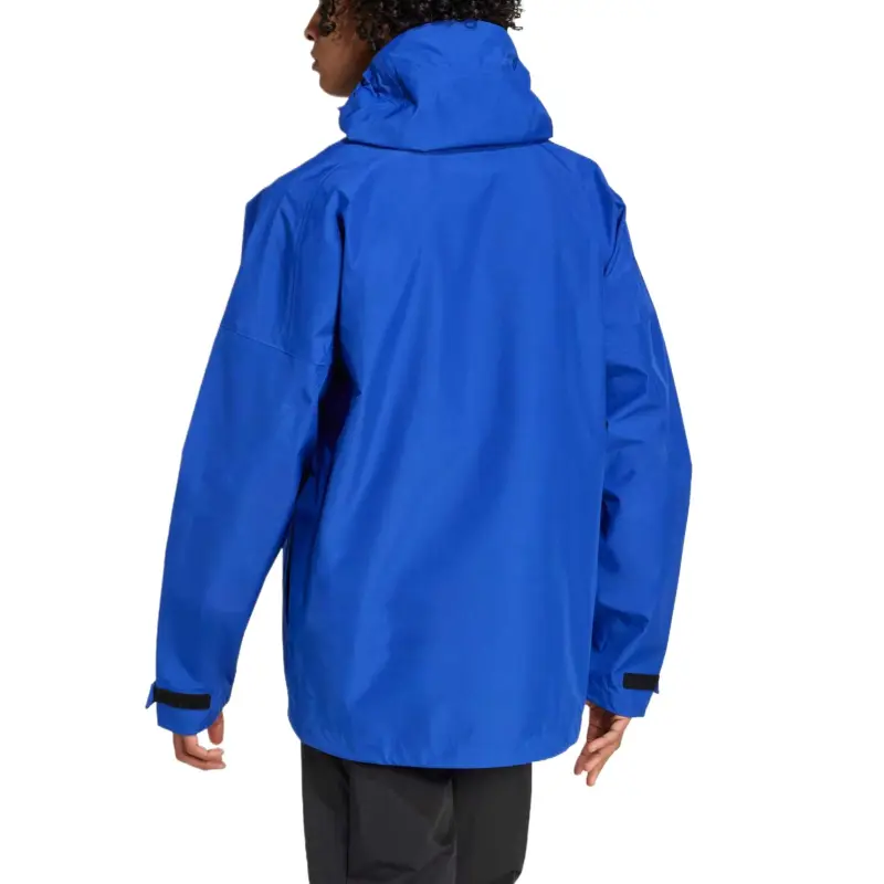 Adidas Hiking Waterproof, Windproof, And Breathable Windbreaker Jacket Men's Semi Fluorescent Blue-2