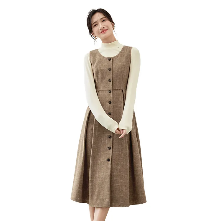 SENTUBILA Sleeveless Dress Women's Brown-3