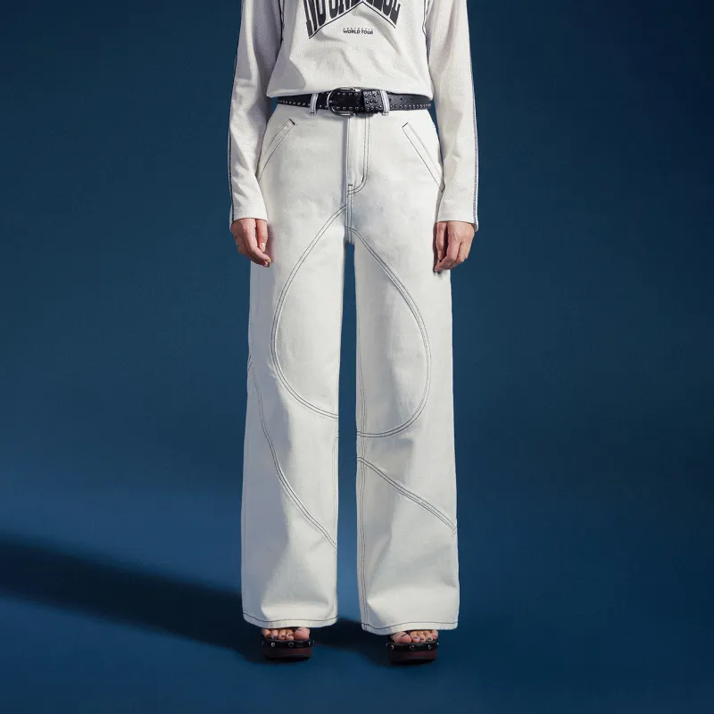 NO ONE ELSE Casual Pants Unisex White-2
