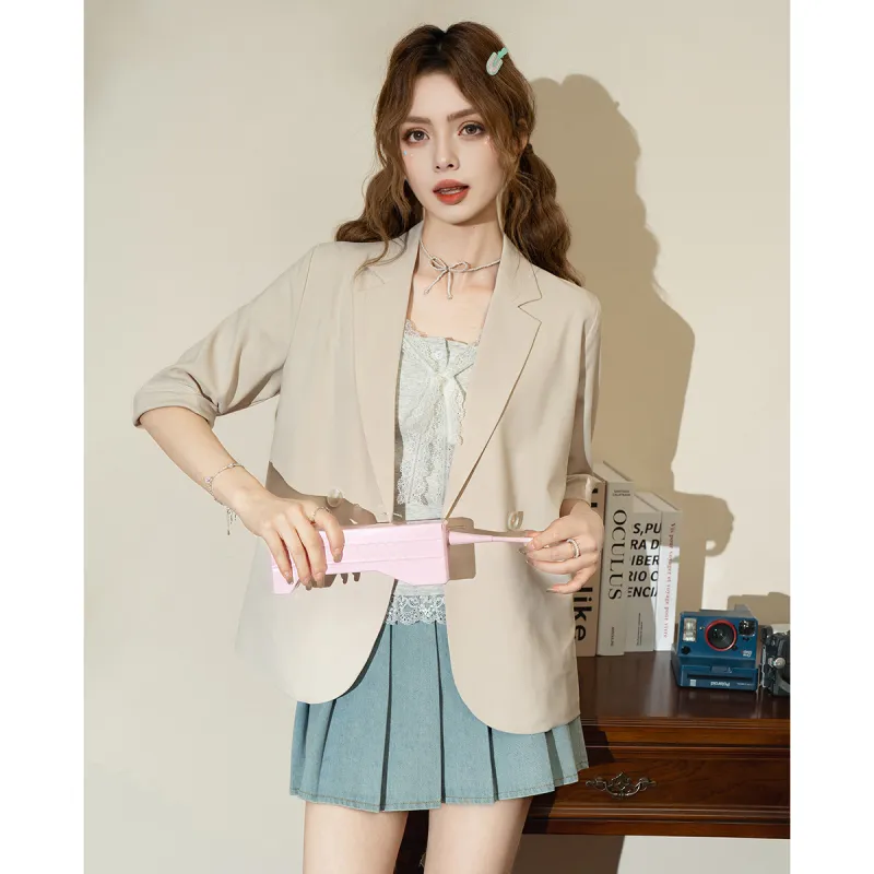 FAWENXIANGZI Summer Business Suit Loose Fit Women's-5