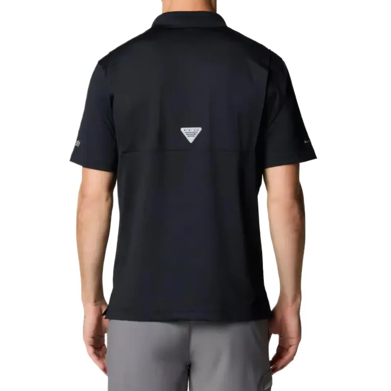 Columbia PFG Low Drag Offshore Francisco 49ers Omni-Shade Omni-Wick Polo Shirt Men's Black-1