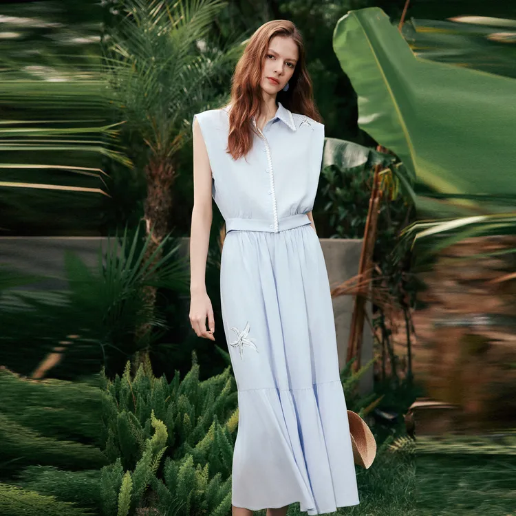 ELLE Midsummer Wishing Pond Sleeveless Dress Women's-3