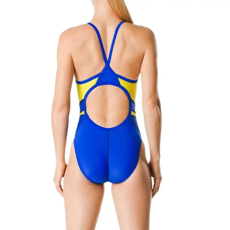 Speedo Women's Tone Setter Splice Flyback One Piece Black One piece Swimsuit Women's-4