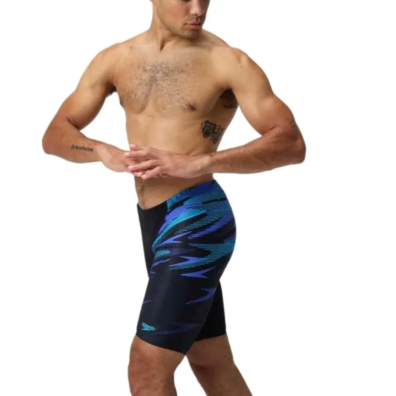 Speedo HyperBoom V Cut Swimming Shorts Men's Black/Blue-6