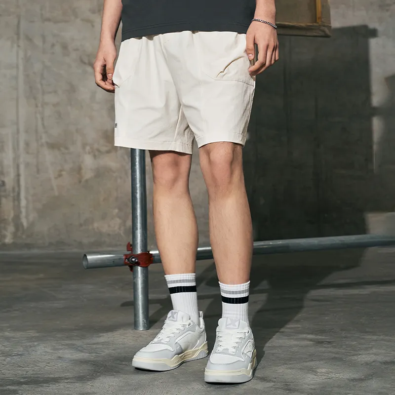 XTEP Basketball Collection Casual Shorts Men's Bright Moon White-3