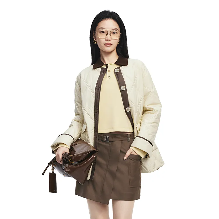 PEACEBIRD Puffer Jacket Women's Cannoli Cream-2