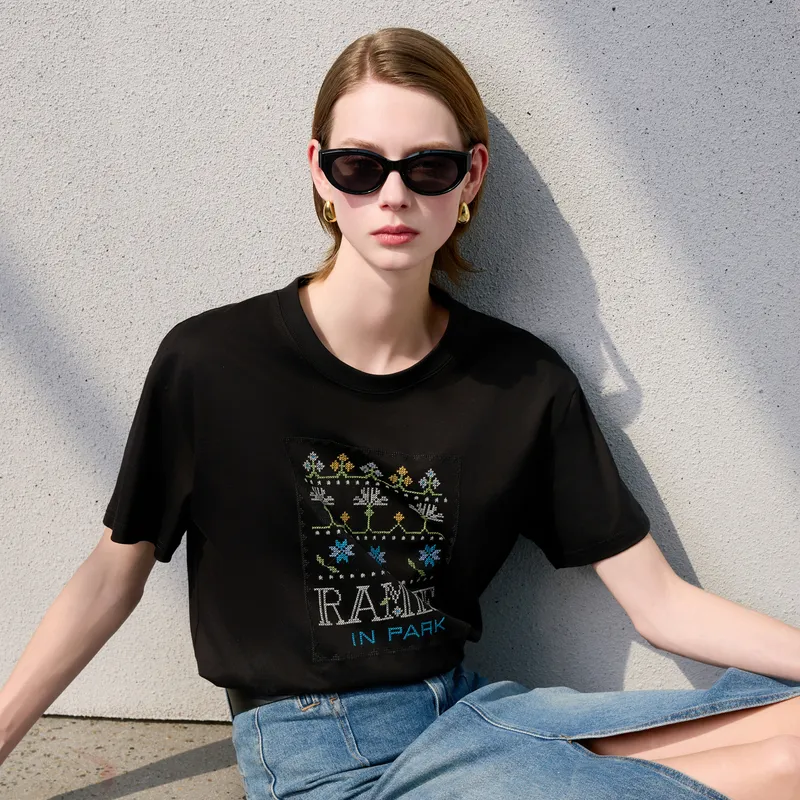 3COLOUR T Shirt Women's Classic Black-5