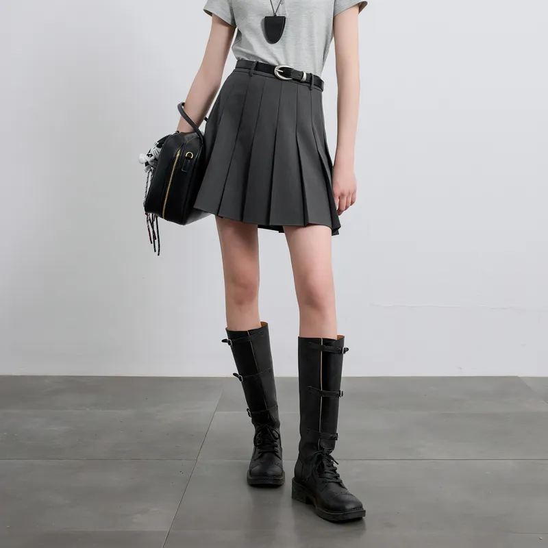 3COLOUR Casual Short Skirts Women's Deep Gray-3