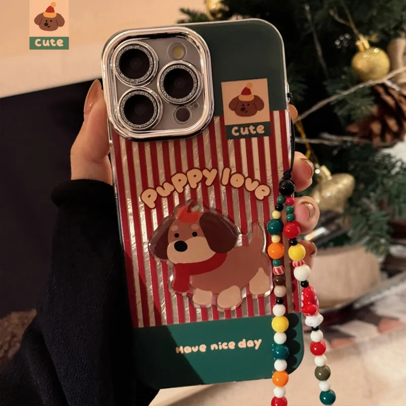 Cuttlefish Grid TPU Material Red Stripe Bacon Dog Phone Case Compatible With Apple 16/15/14/13/12/11-3