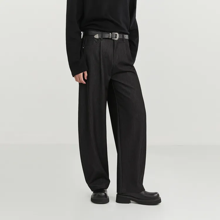 EARL JOEL Casual Pants Men's Denim Black-4
