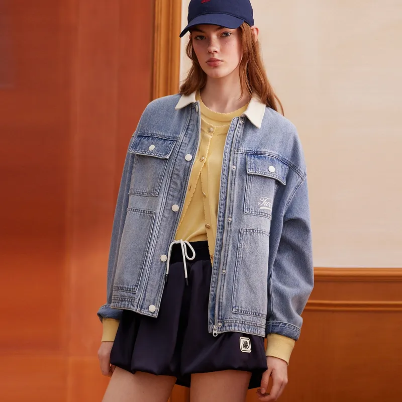 Teenie Weenie Denim Jacket Women's Light Blue-4
