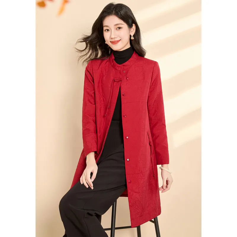 Mylan Trench Coats Women's Red-4