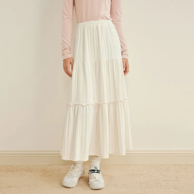 LEDIN Casual Long Skirt Women's Snow-2