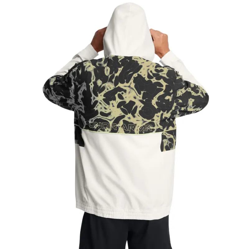 Under Armour Baseline Jacket Men's White Vintage Green Print-3