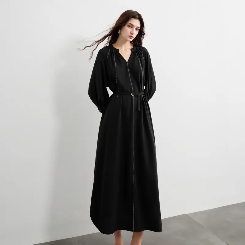 3COLOUR Long Sleeved Dress Women's Classic Black-5