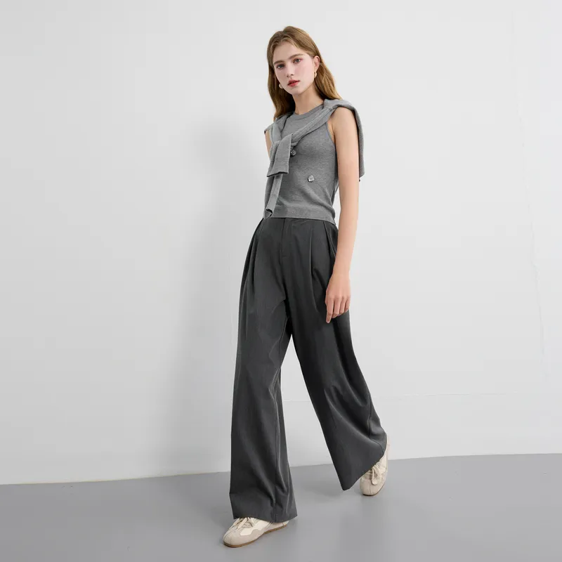 3COLOUR Casual Pants Women's Ore Gray-3