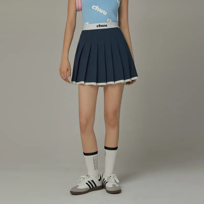 CHUU Casual Short Skirts Women's Navy Blue-2