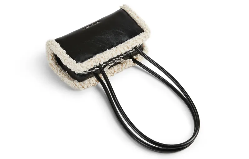 CHARLES&KEITH PU Laminated Textile Shoulder Bag Small Size Women's Chalk Pink/White/Camel-2