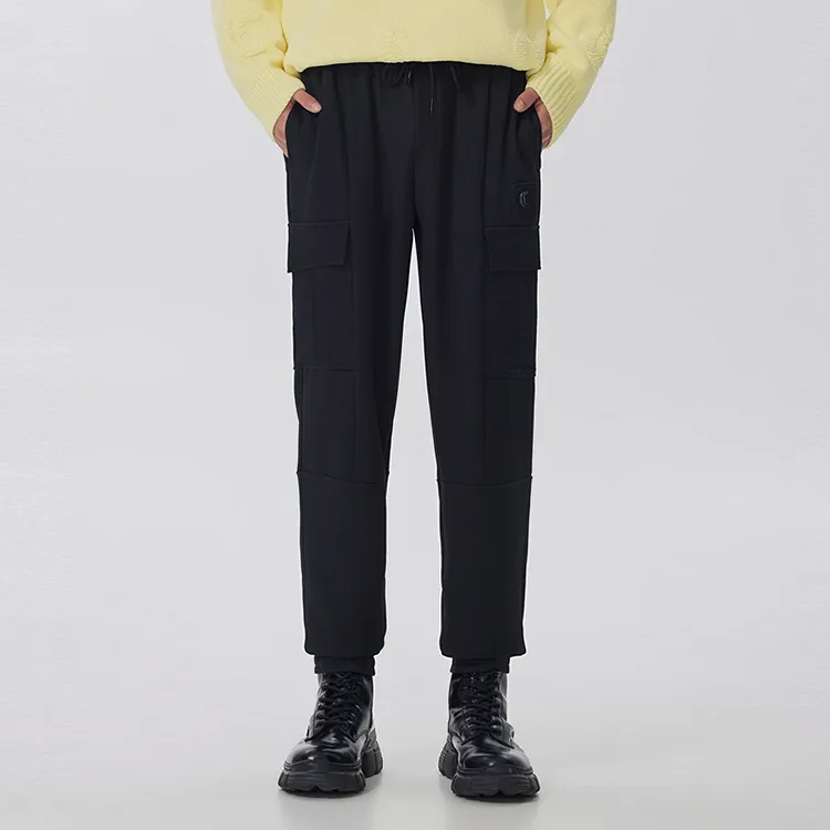 Cabbeen Knitted Sweatpants Men's Coal Black 01-3