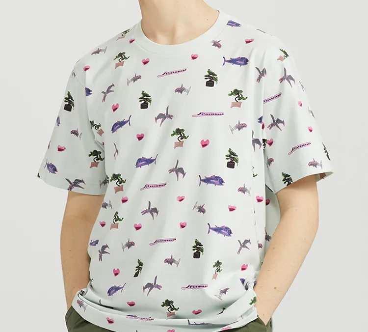 UNIQLO Straight T Shirt Unisex Light Green-1