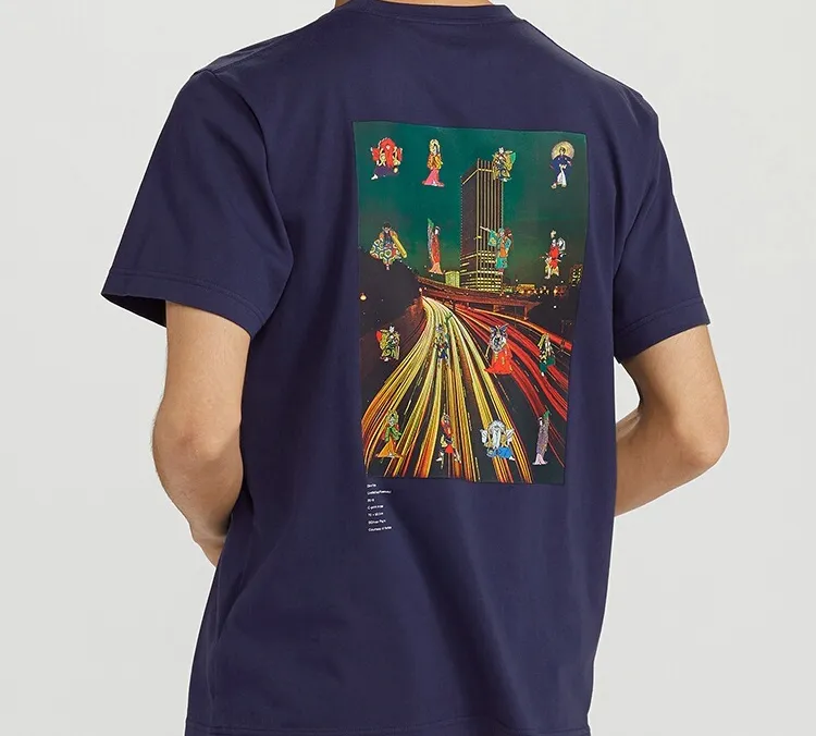 UNIQLO Straight T Shirt Unisex Navy Blue-3