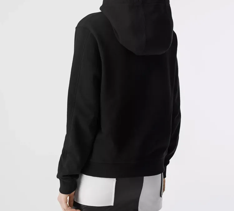 Burberry Women's Embroidered Logo Oversized Hoodie Black-3