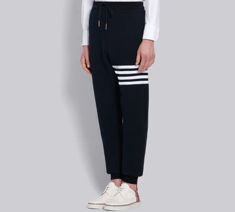 THOM BROWNE 4 Bar Cotton Track Pants-2