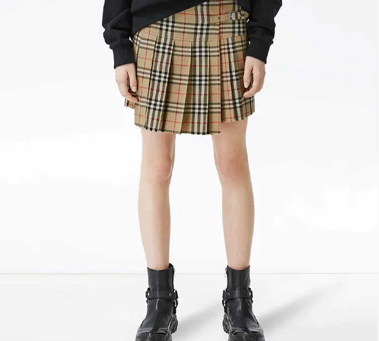 Burberry Women'ss Wool Kilt Skirt Vintage Check-2