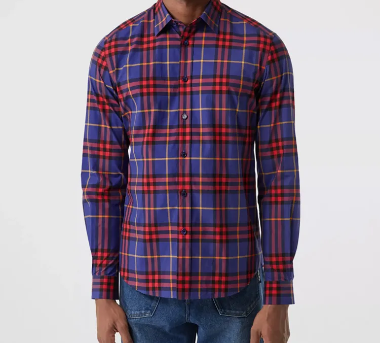 Burberry Shirts Men Purple-4